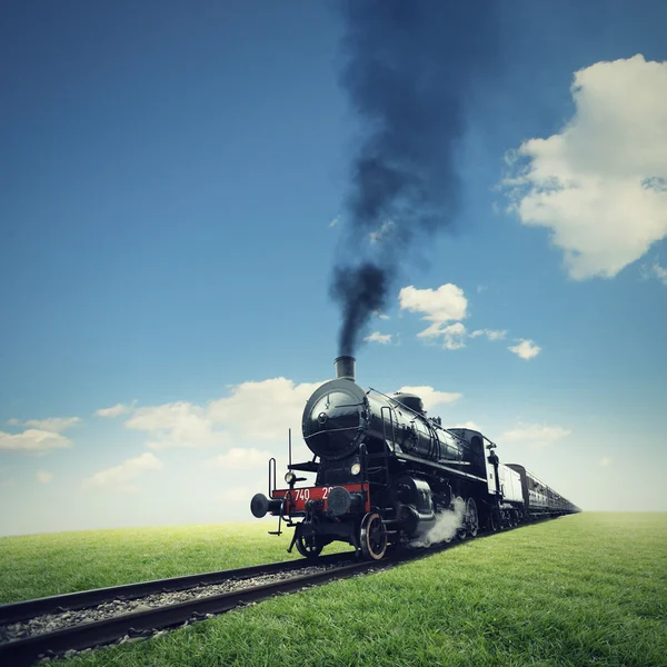 Anreise mit dem Dampfzug — Stockfoto