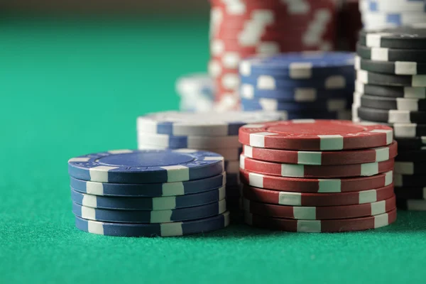 Pôquer fichas pilhas — Fotografia de Stock
