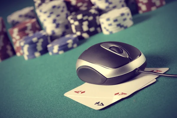 Poker on line concept — Stock Photo, Image