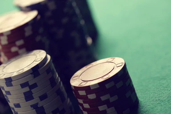 Póquer fichas pilas — Foto de Stock
