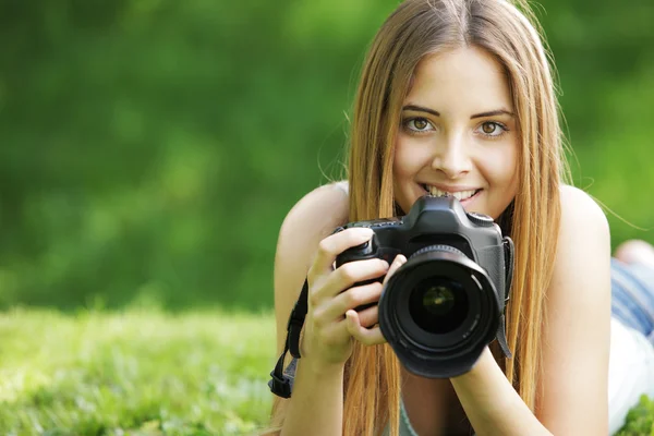 Beautiful young photographer - Stock Image - Everypixel