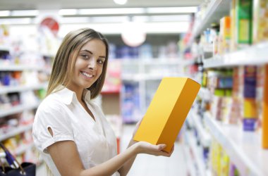 Woman in a Grocery Store clipart