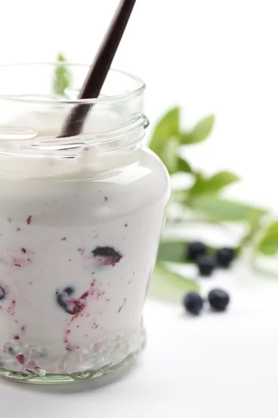 Borůvkový jogurt — Stock fotografie