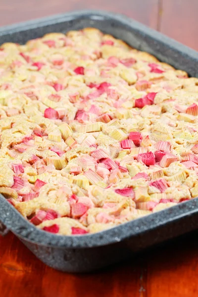 Rhubarb wholemeal cake — Stock Photo, Image