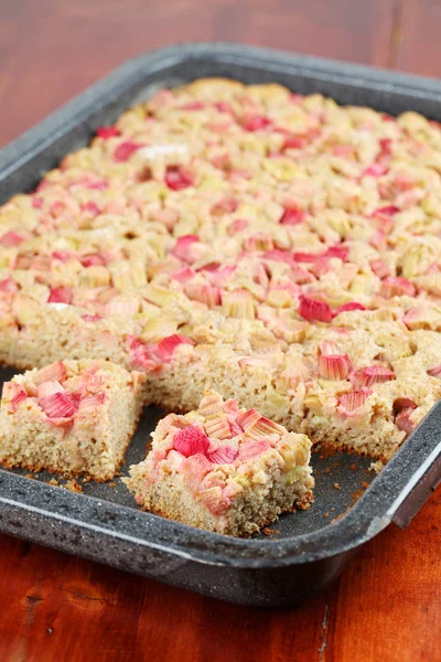 Rhubarb wholemeal cake — Stock Photo, Image