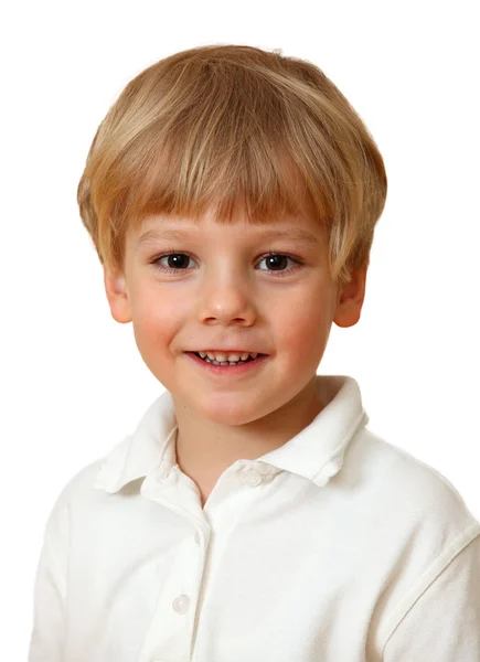 Όμορφο ξανθό αγόρι χαμογελά — Φωτογραφία Αρχείου