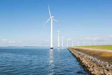 Windturbines along the Duitch coast clipart