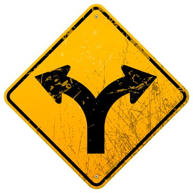 Forked road sign clipart