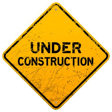 Dirty Under Construction Sign clipart