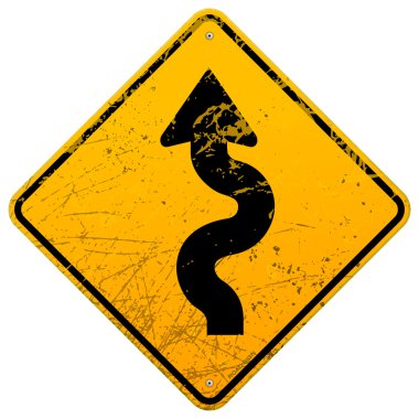 Vintage winding roadsign clipart