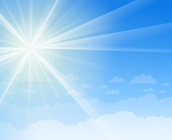 Голубое небо и солнце — стоковый вектор