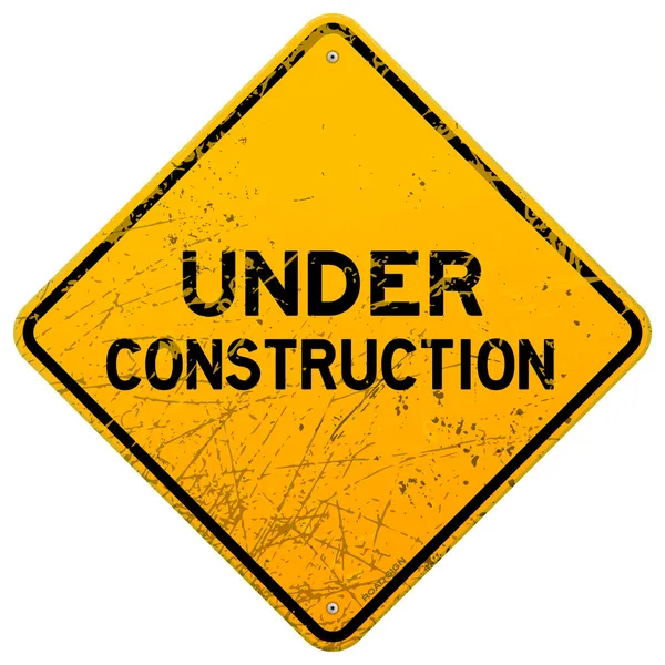 Dirty Under Construction Sign — Stock Vector