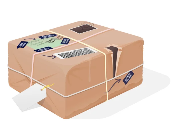 Ilustración del paquete de correo — Vector de stock