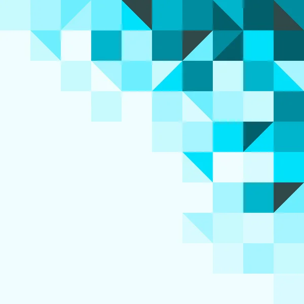 Blauer Hintergrund mit Dreiecken und Quadraten — Stockvektor