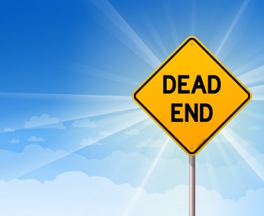 Dead End Sign and Blue Sky clipart