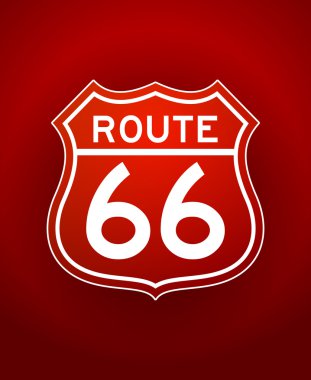 Red Route 66 Silhouette clipart