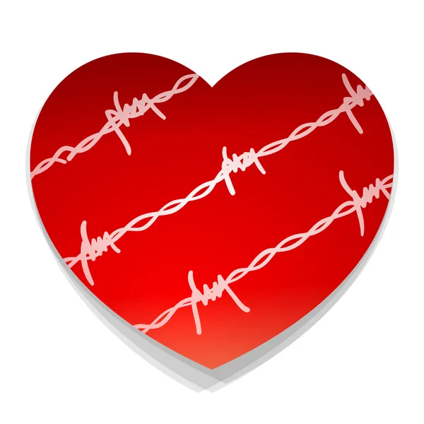 Barbwire Love Heart — Stock Vector