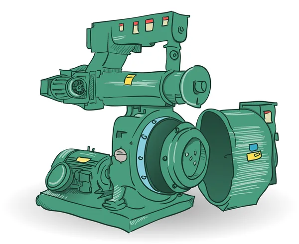 Industriële machine illustratie — Stockvector