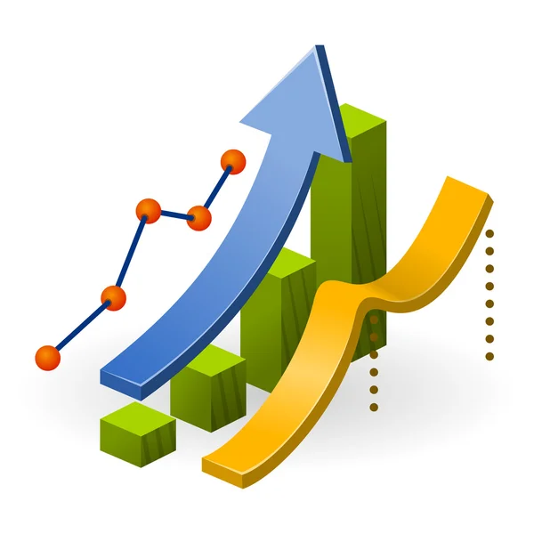 Graf výkonnosti podniku — Stockový vektor
