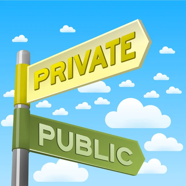 Znak kierunku prywatnych i publicznych — Wektor stockowy