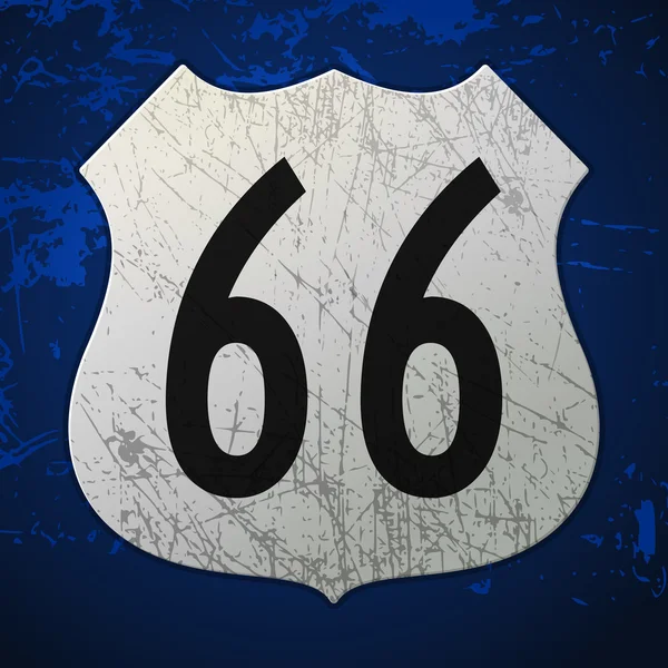 Blaues Schild zur Route 66 — Stockvektor