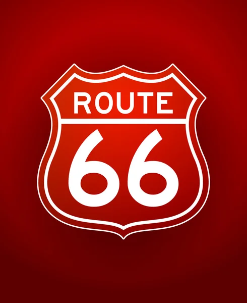 Red Route 66 Silhouette — Stock Vector