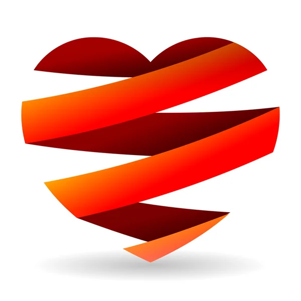 Skivad röd hjärta — Stock vektor