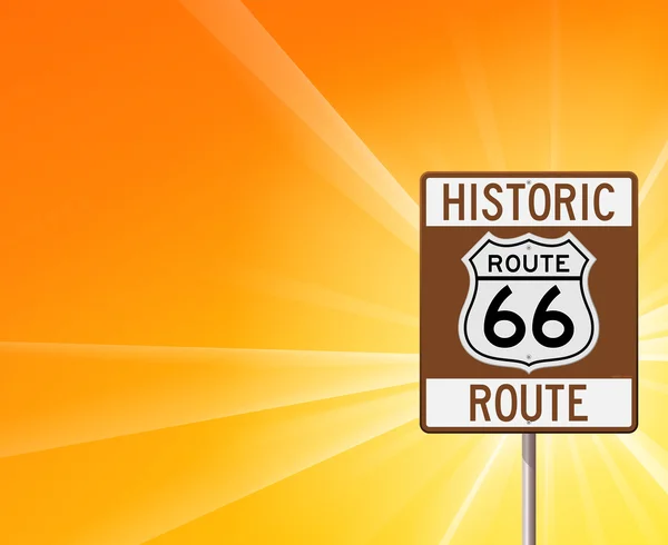 Historic Route 66 on Yellow — Stock Vector