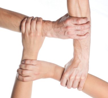 Ring of hands teamwork clipart