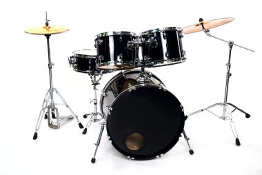 Drum set on white - studio shot clipart