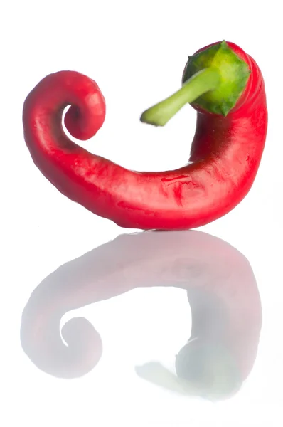 Röd varm chilipeppar isolerad på vitt — Stockfoto