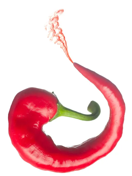 Κόκκινο καυτό πιπέρι τσίλι με καπνό — Φωτογραφία Αρχείου