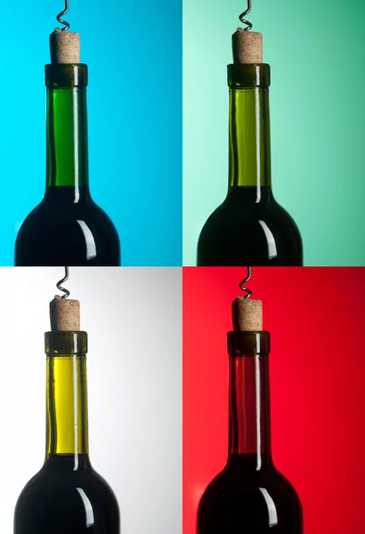 Bottiglia con vino rosso sul dissidio backround — Foto Stock