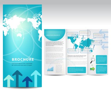 Blue brochure design clipart