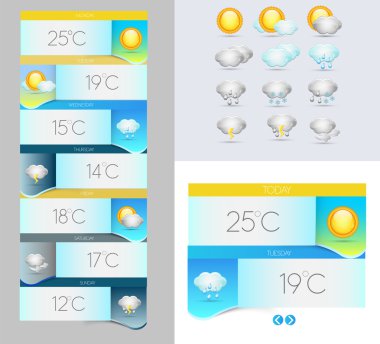Vector Weather symbols and clipart
