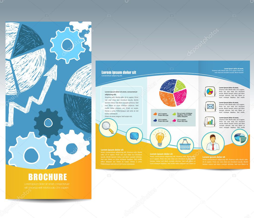 Brochure with hand drawn elements