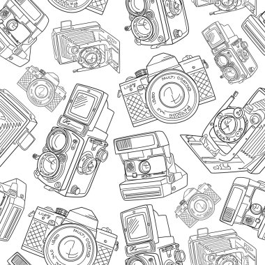 Old camera pattern clipart