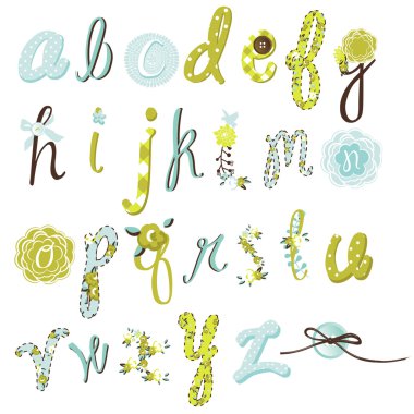 Flower font clipart