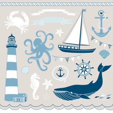 Nautical and Sea Set clipart