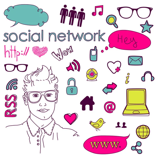Redes sociales — Archivo Imágenes Vectoriales