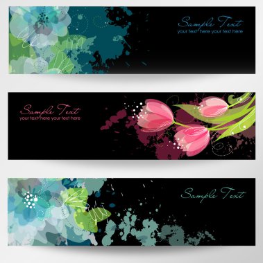 Set of three banners. clipart