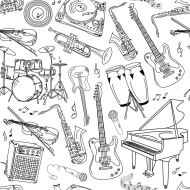 Music seamless pattern clipart