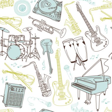 Music seamless pattern clipart