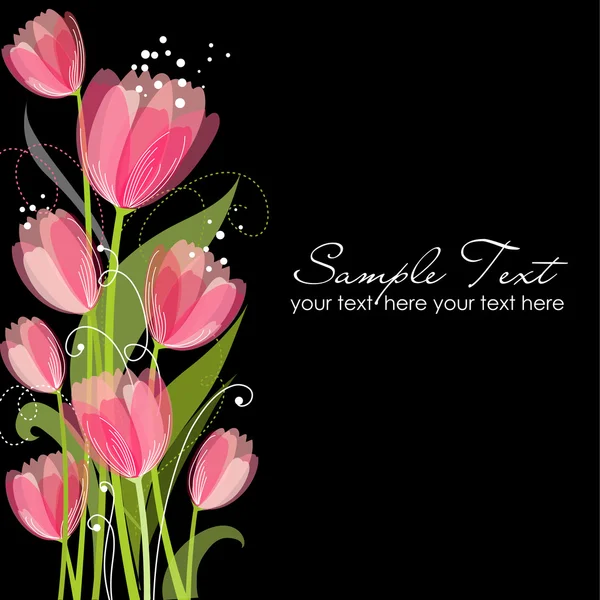 Fundo floral com tulipas — Vetor de Stock
