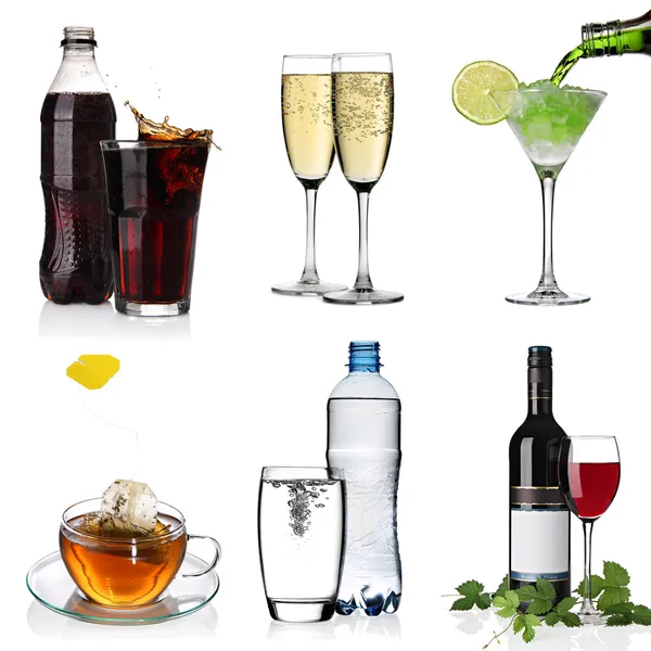Beverages collage — Stock Photo, Image