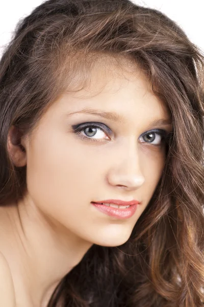Portrait of beautiful young woman close up — Stock Photo, Image