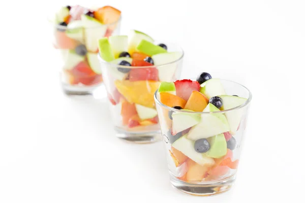 Tres vasos de ensalada de frutas —  Fotos de Stock