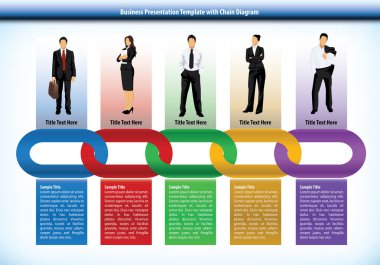 Business presentation template with chain clipart