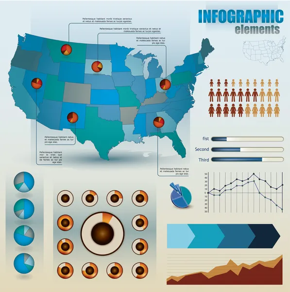 Eine Reihe von infografischen Elementen — Stockvektor