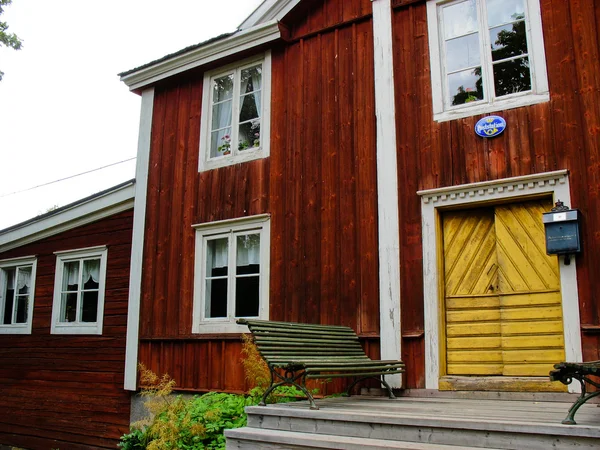 Swedish yellow and red cabin — Stock Photo, Image